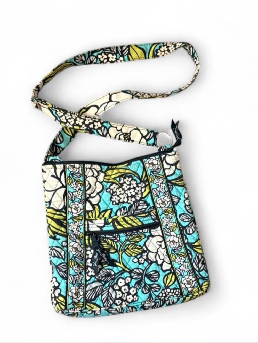 Vera Bradley island blooms blue floral hipster crossbody bag retired pattern